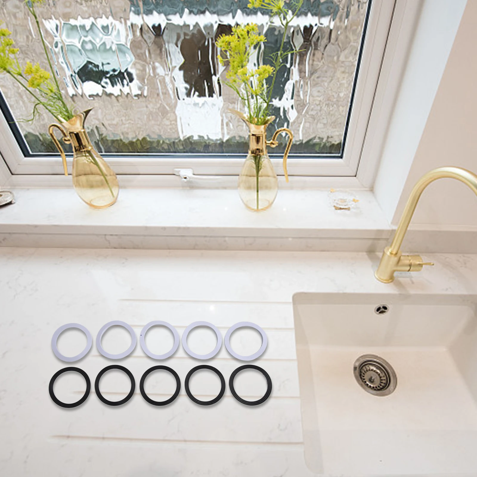 For Kitchen Sinks Sink O Ring Prevent Sink Leaks Black Waste Washer Leak Prevention Design Wide Application Use