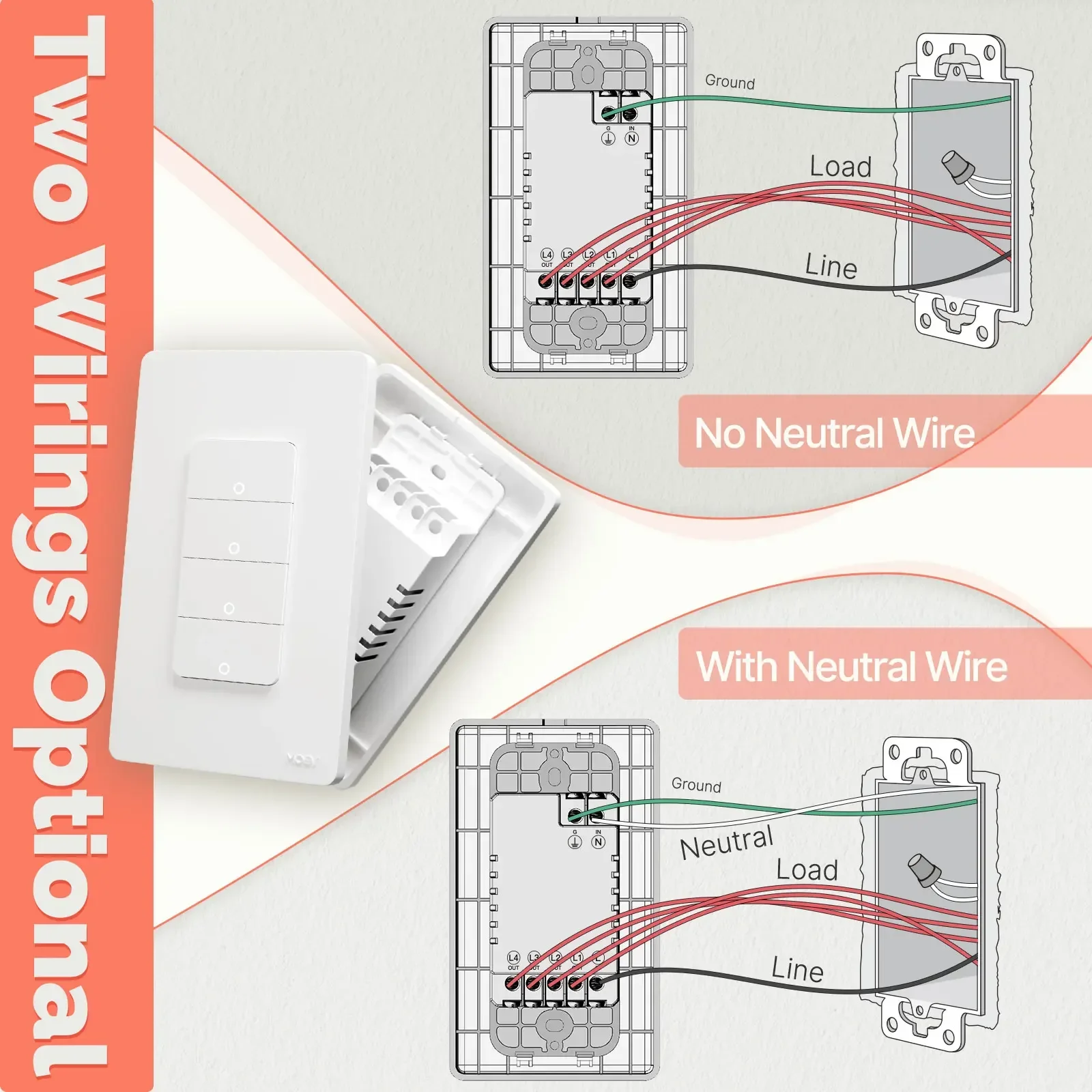 Tuya ZigBee Smart Light Switch US Push Button Wall Switch Work With Alexa Google Home Neutral Wire/No Neutral Wire Required