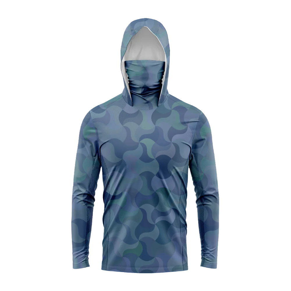 Men Hood Fishing Shirt long sleeve fishing t shirt uv protection Fishing Apparel view 5