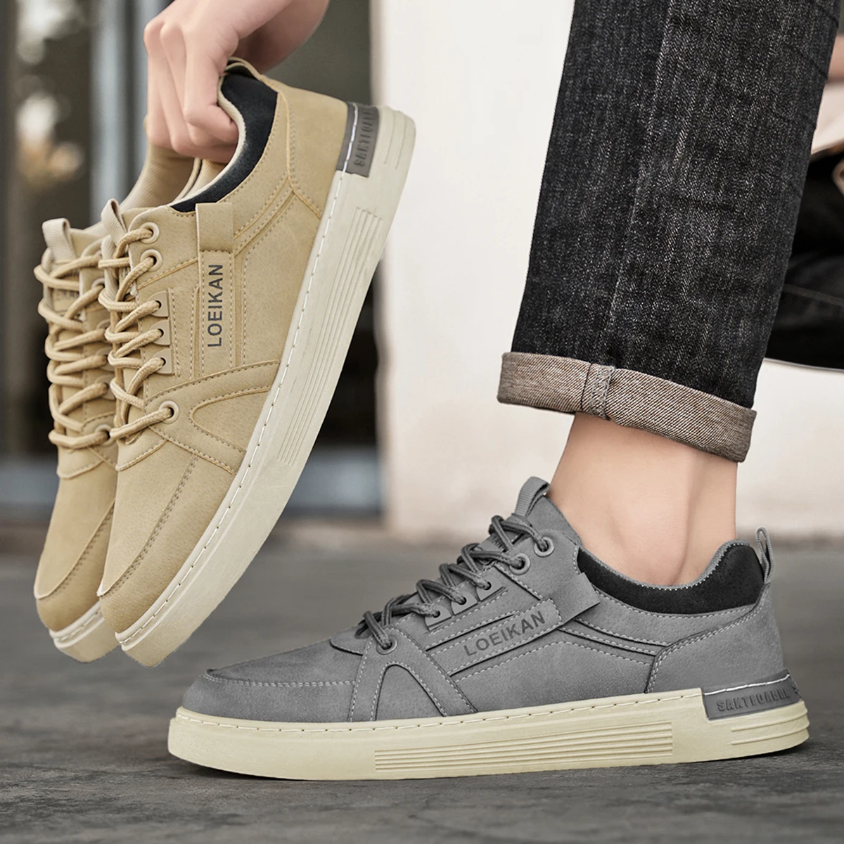 Men Casual Shoe Suede Shoes Anti Slip Walking  Fashionable Sports Shoe Daily Comfortable Multifunctional Denim Shoes Size 47 48