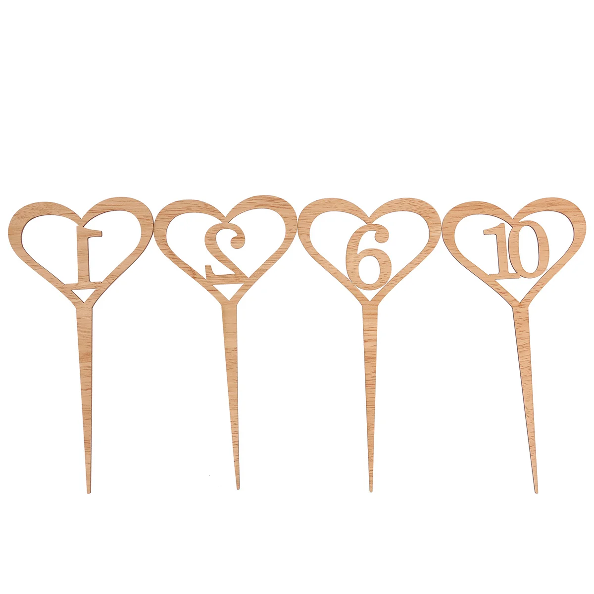 

20Pcs Heart Shape Number Tags Wooden Table Numbers for Wedding Reception Seating Signs Decorative Number Cards 1-20 Party Favors