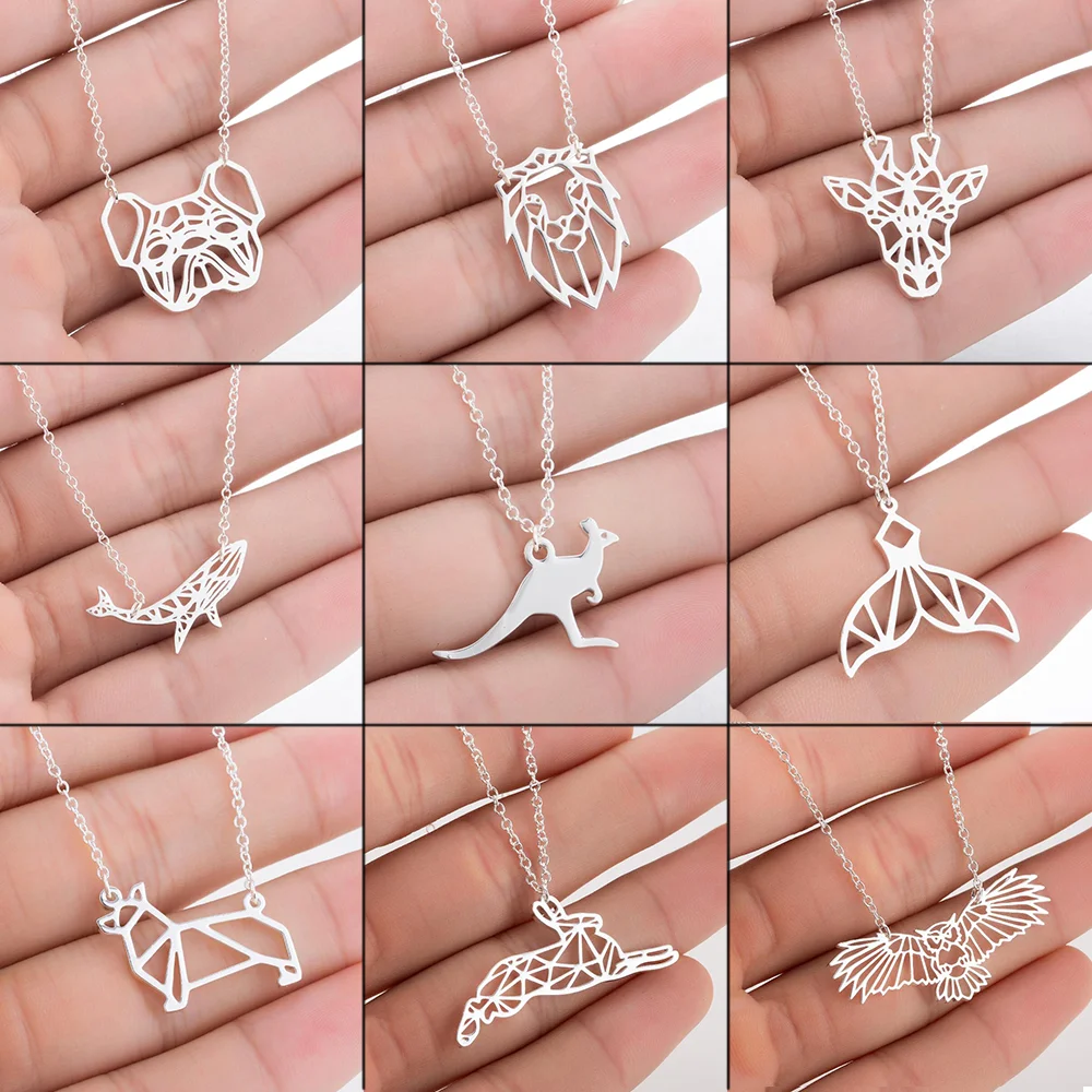2025 New Fashion Cute French Bulldog Pug Dog Pendant Necklace for Women Men Stainless Steel Gold Color Hollow Animal Jewelry