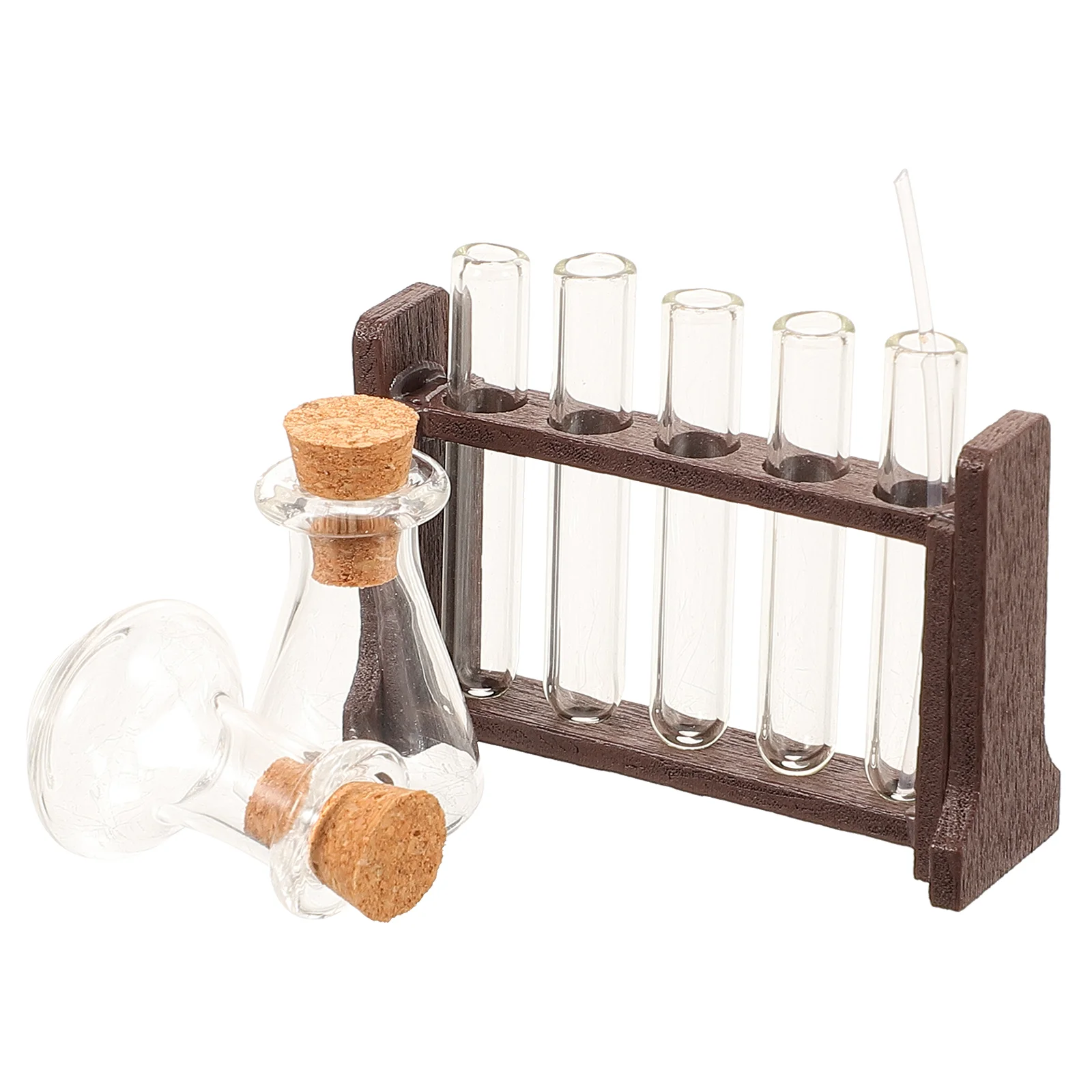 Children’s Toys Tube Rack Test for House Laboratory Measuring Cup Education Mini Black Simulation