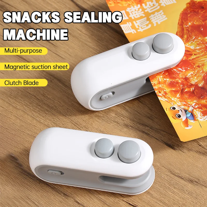 Mini Heat Bag Sealing Machine 2 in 1 Heat Sealer Handheld Heat Vacuum Sealer Food Bag Closure Plastic Bag Heat Sealer Clip