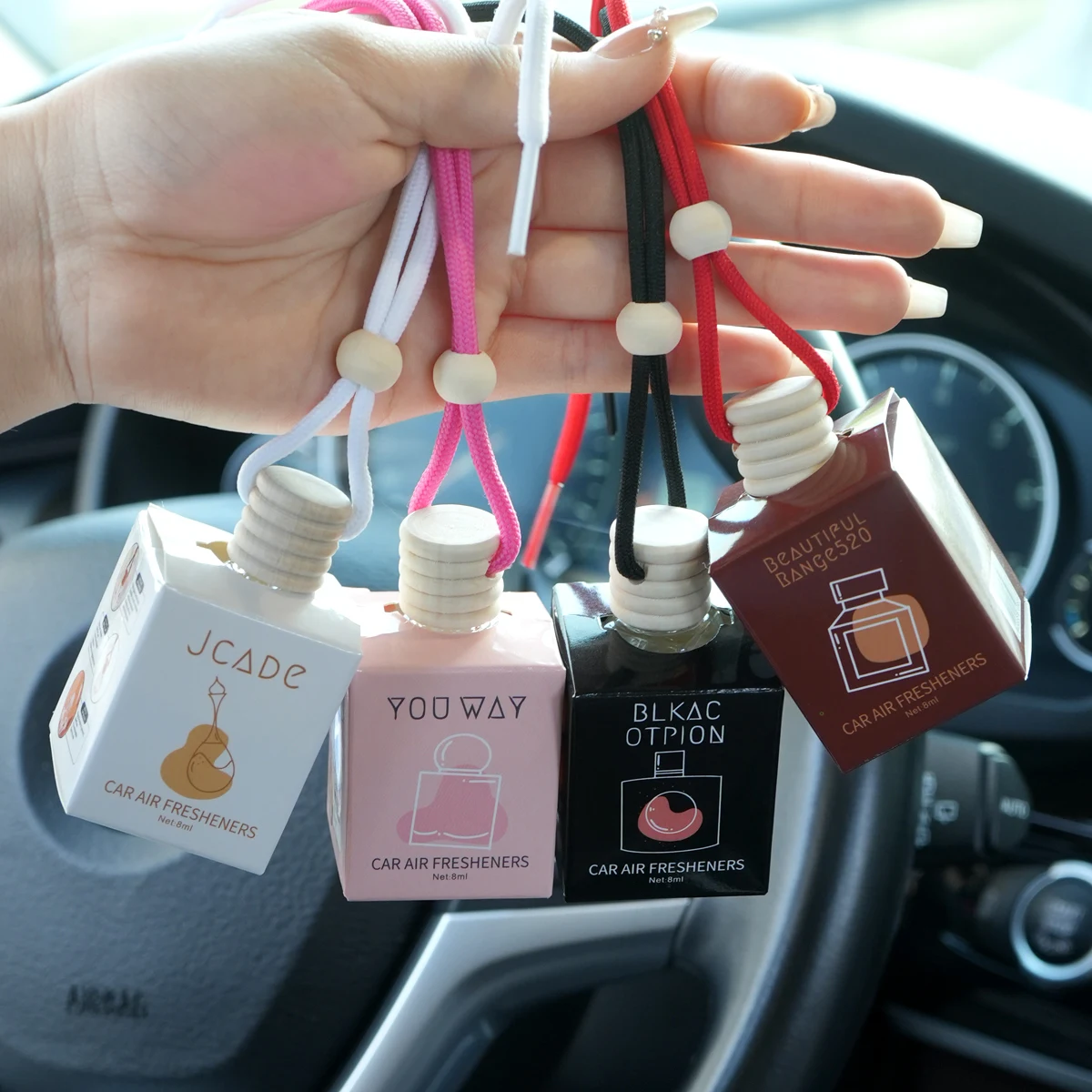 4pcs Hanging Rope Car Perfume, Fragrance to Remove Odor, Lasting Scent, Special Car Scent
