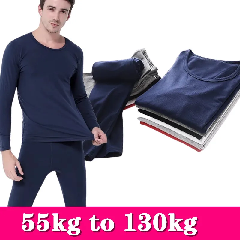 Long Johns Winter Thermal Underwear Men Largo Long Underwear 2 Pieces Sets Tops Pants Cotton Oversized Clothes for Men Clothing