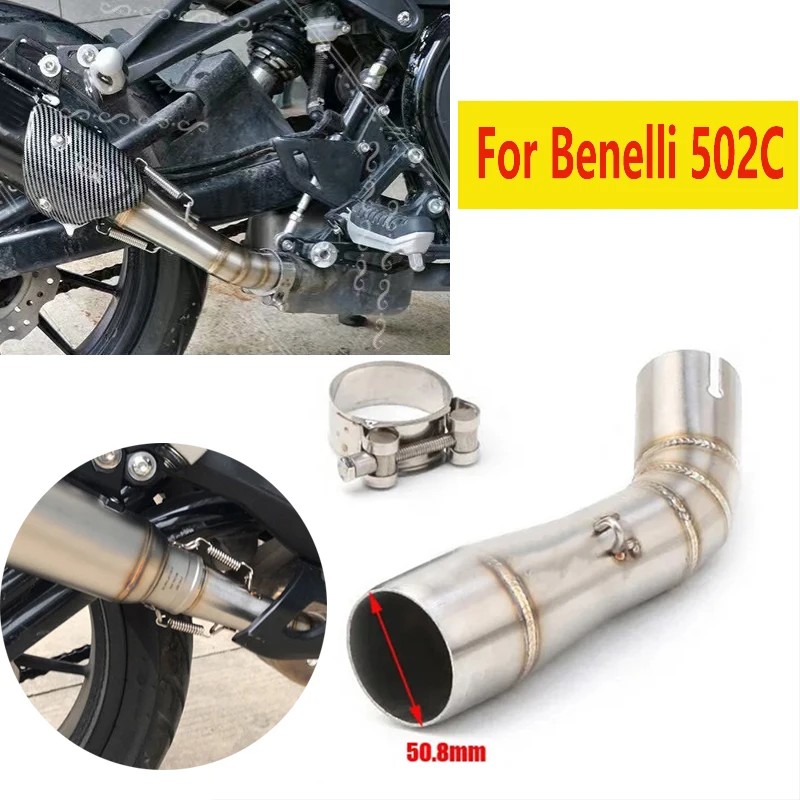 Auspuff Motorrad Schalldämpfer Escape Mid Connection Edelstahl Middle Link Rohr Slip on für Benelli 502C