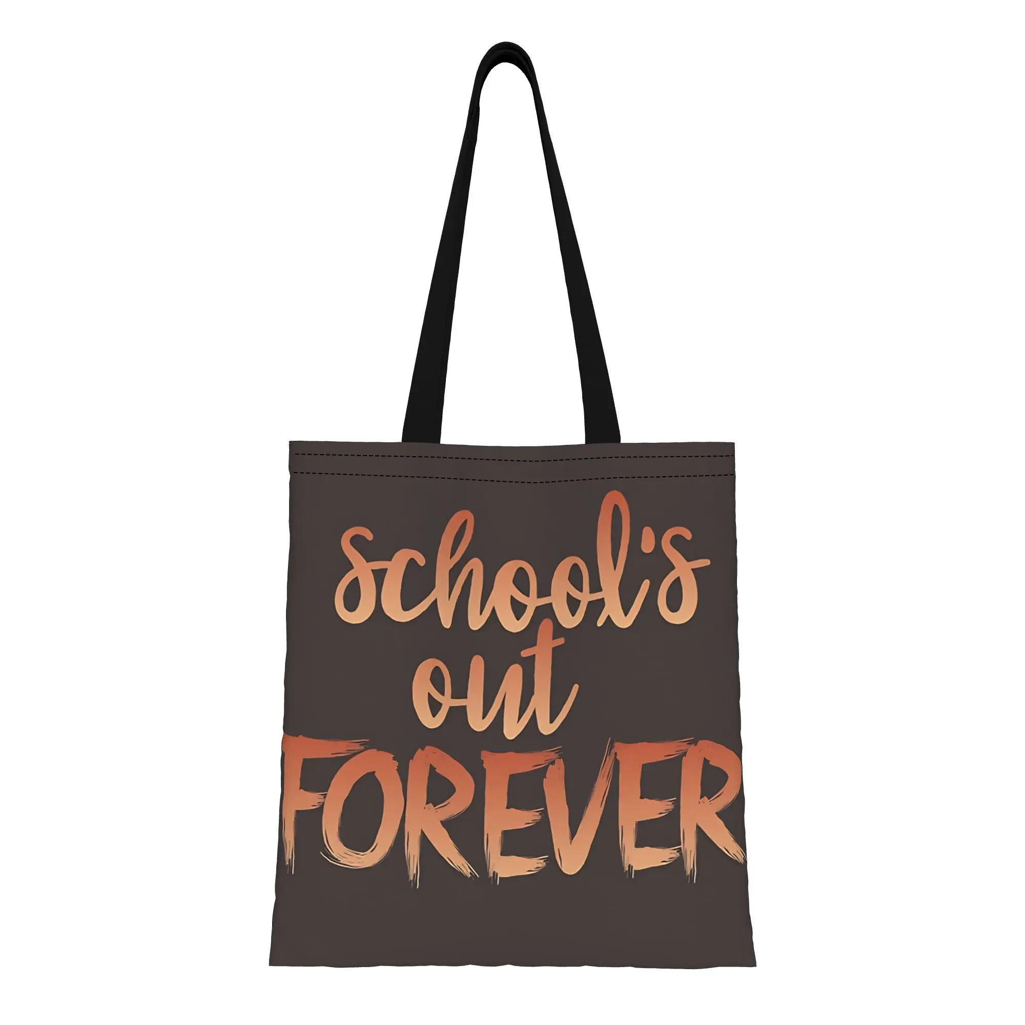 

1PC Large Capacity Retirement 2026 School’s Out Forever Canvas Tote Bag Foldable Chic Pattern No Closed Design