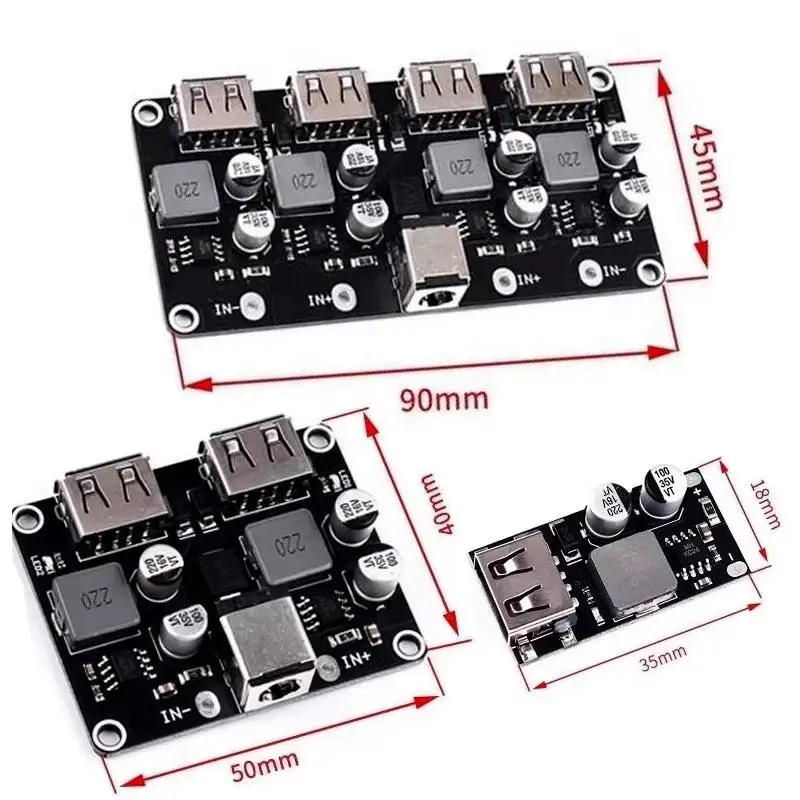 QC3.0 QC2.0 Step Down Charging Module Low Power Consumption Circuit Board for DIY Charging Station Build