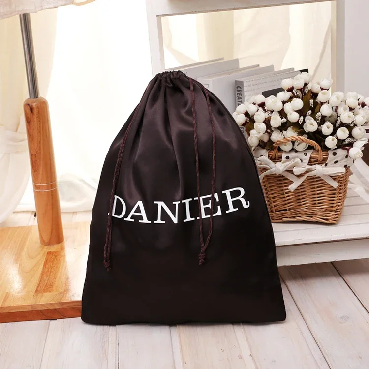 

Satin Extensions Hair Bags Ribbon Drawstring Luxry Goods Silk Packaging Pouches Makeup Case Shoes Cloth Wigs Storage Bag Custom