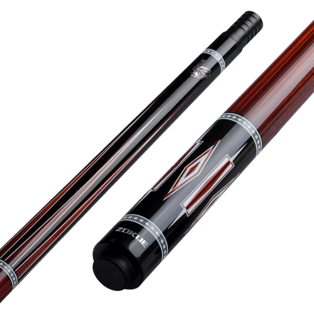 hit productZOKUE Chinese Black Eight-ball Nine-ball Pool Cue 12mm Handmade Big Head Maple 1/2 Split Club Punch & Jump 147cm 2 Cl