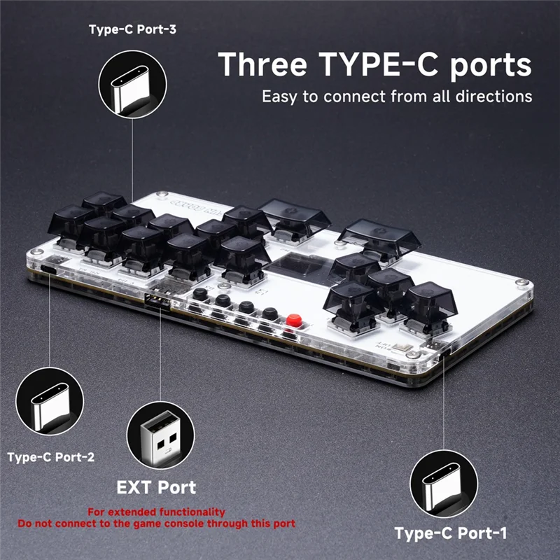 Controller Hitbox elegante e divertente Mini controller per arcade senza leva per PC/PS3/PS4/Switch e giochi arcade Fightstick