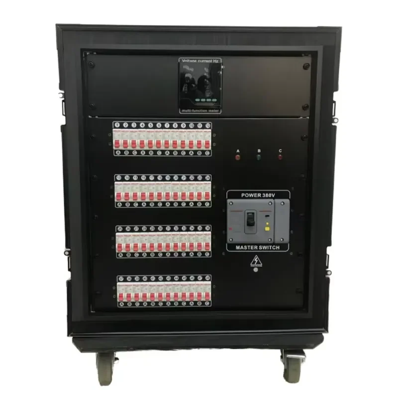 54-Way 16A Industrial LED Power Distribution Cabinet 19-Core Waterproof Plug-In Air Box Large Screen US Stage Lighting