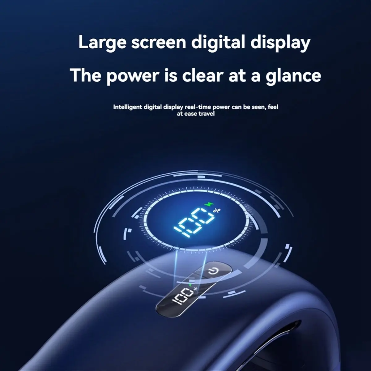 

Mute Portable USB Neck Fan 1200mah Bladeless Cooling Neck Fan LED Digital Display 5th Gear Wind Electric Fans A-BCBW