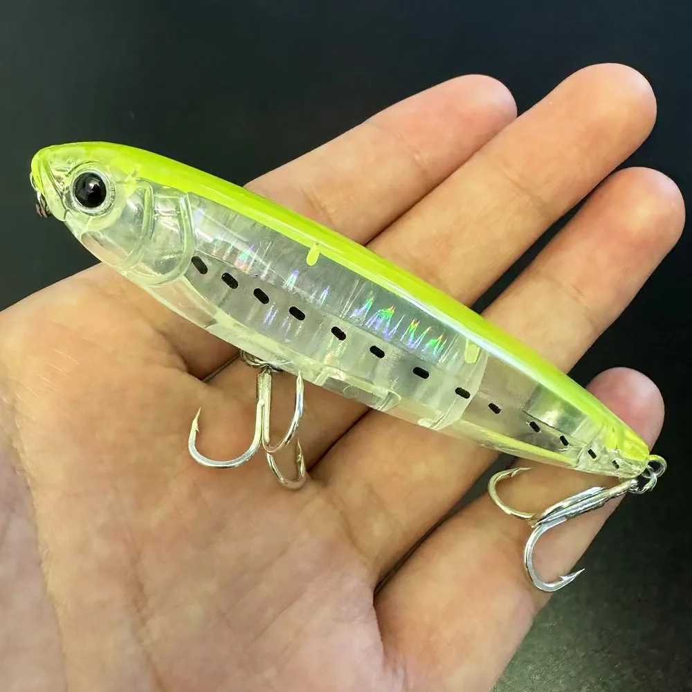 GOBAIT Schwimmender Bleistiftköder 17,5 g 10 cm Topwater Walk The Dog Angelköder 3D Swimbait Haken Popper Pesca Minnow Rassel Cranbait