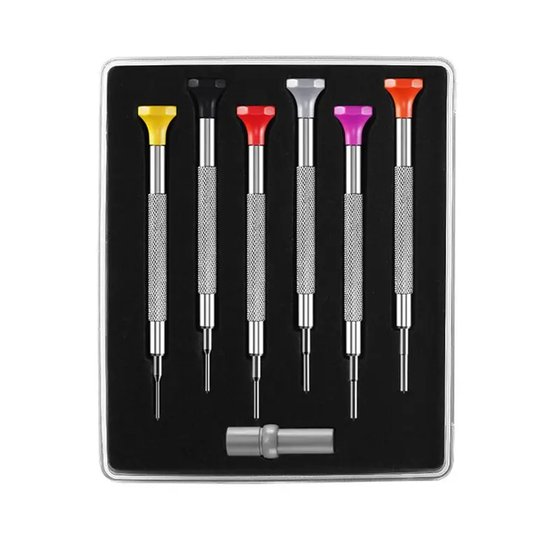 *N21R 6PCS Precision Steel Screwdrivers Mobile Phone Watch Repair Tool Kit Strap Removal Cover Opener Flat Screwdriver Tools