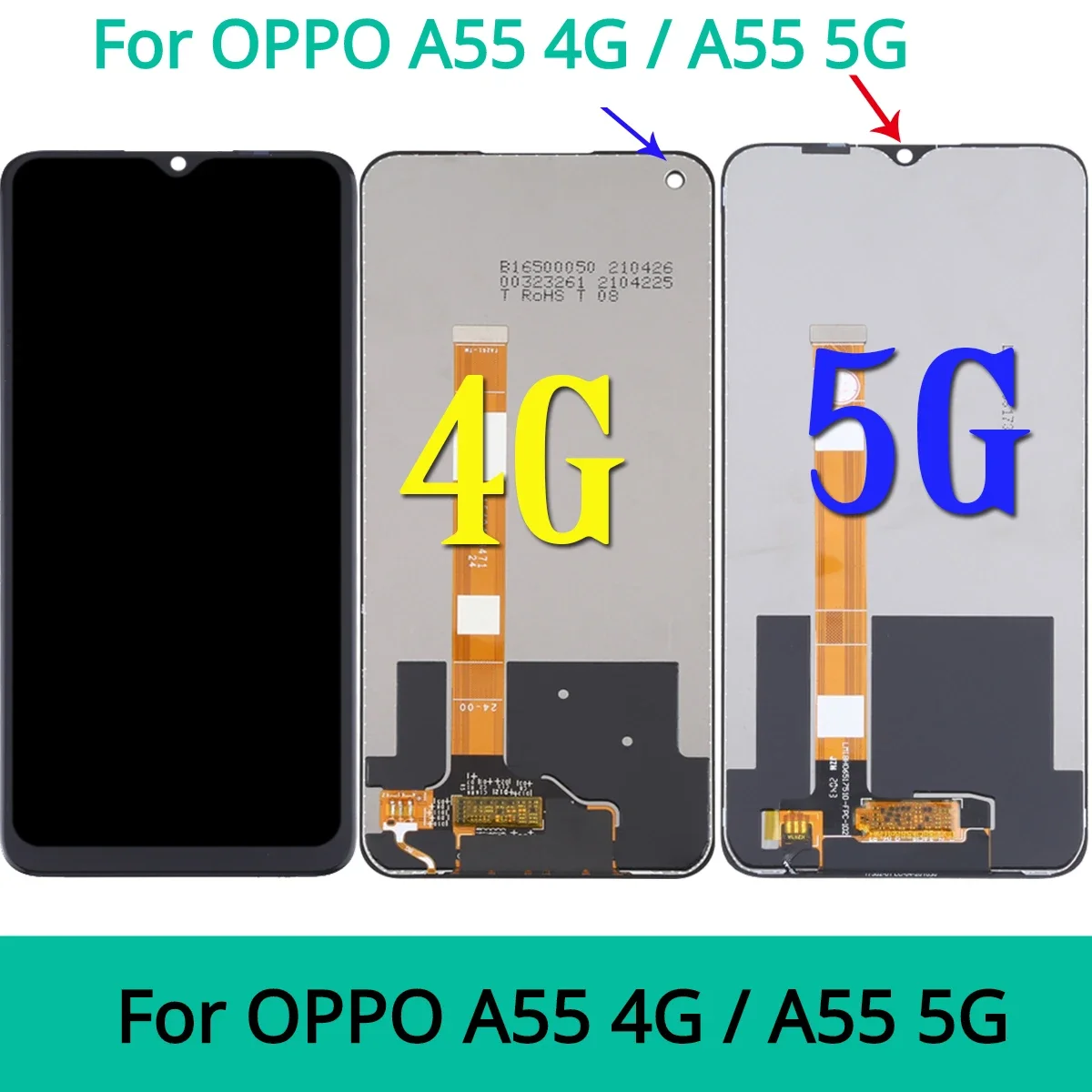 For OPPO A55 CPH2309 CPH2325 PEMM00 PEMM20 PEMT00 PEMT20 LCD Display Touch Screen Digitizer Assembly 4G 5G Version