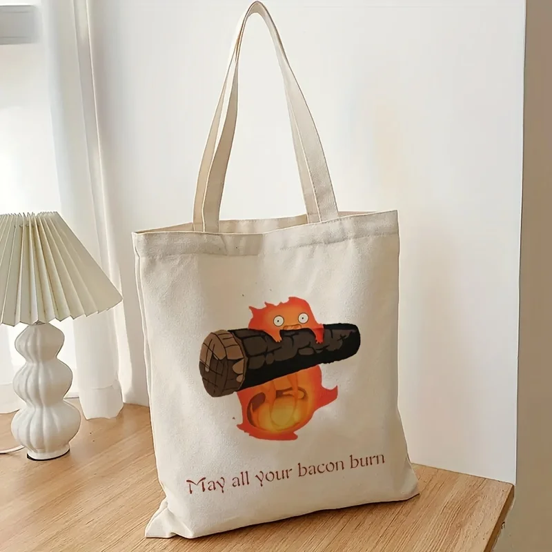 1 шт., сумка-тоут с рисунком бекона, Холщовая Сумка через плечо для путешествий, ежедневных поездок, Женская многоразовая сумка для покупок