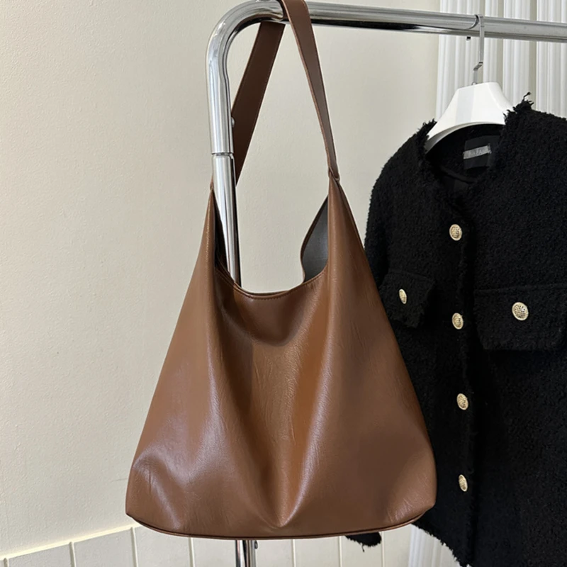 Vintage Pillow Design PU Leather Boston Handbag Women Casual Large Capacity Shoulder Crossbody Bags Fashion Shopper Totes