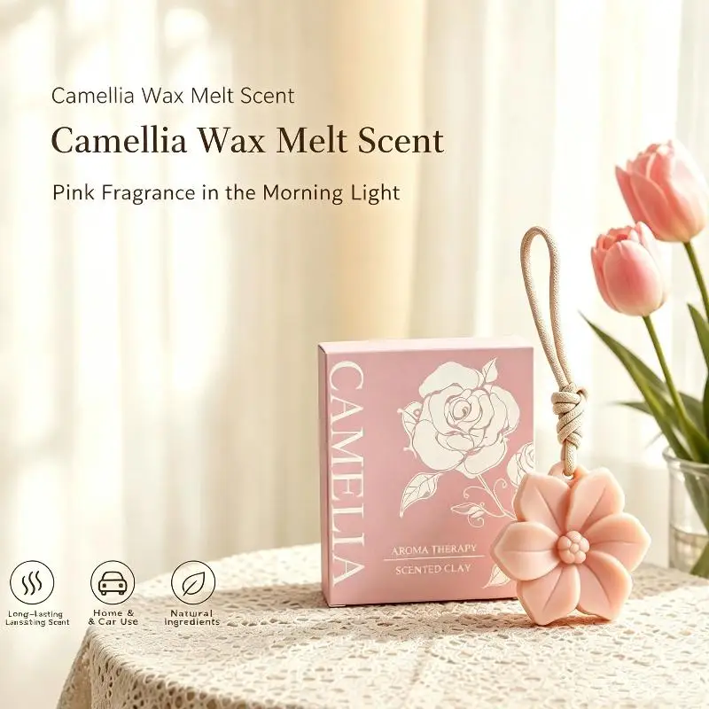 Camellia Scented Wax Hanging Ornament Premium Soy Wax Natural Aromatherapy Wax Melt for Bedroom Office Air Freshener