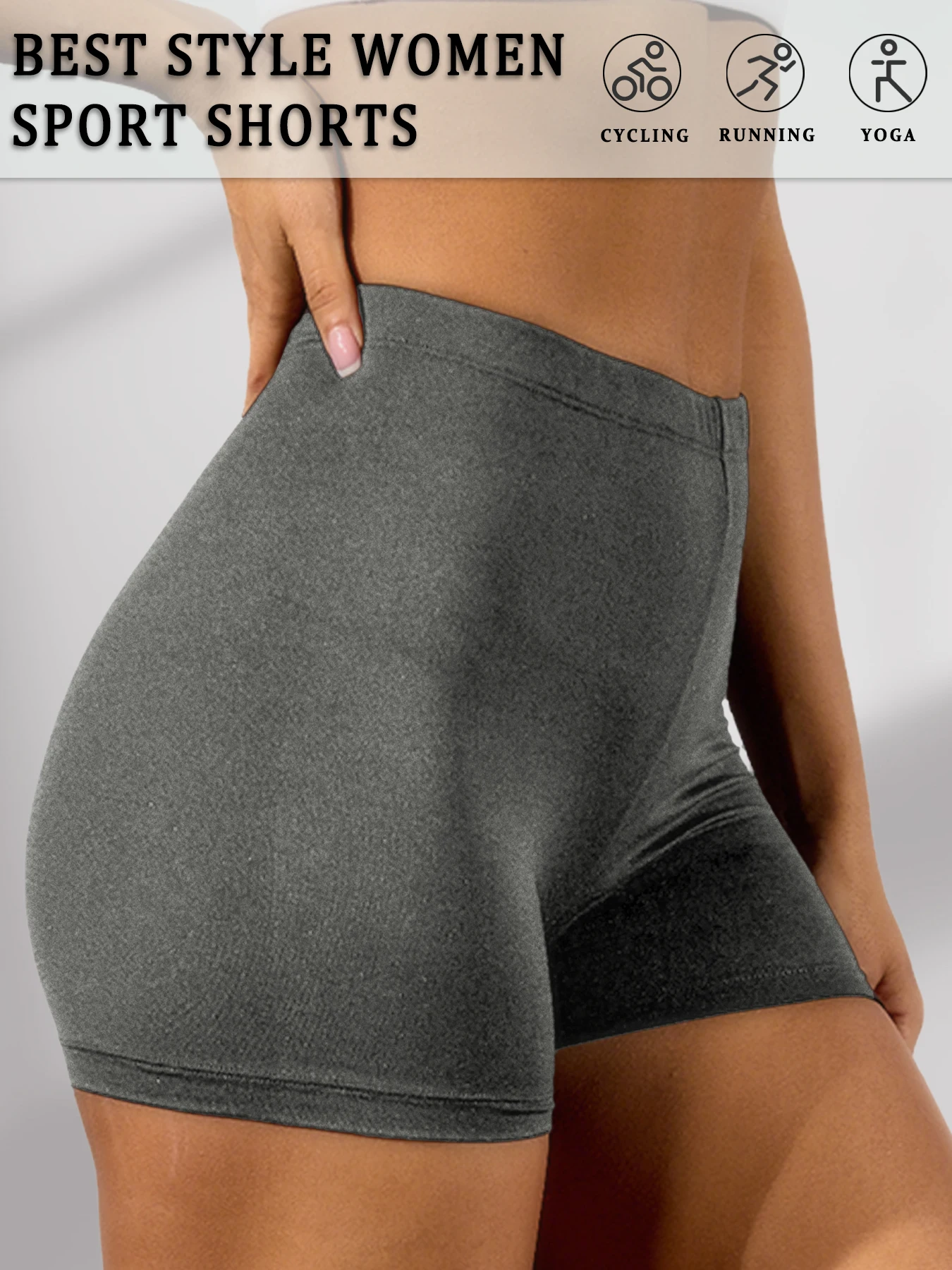 Women's High Elastic Biker Shorts, Super Soft Proof Yoga Running Cycling Workout Gym Fitness Activewear Tights