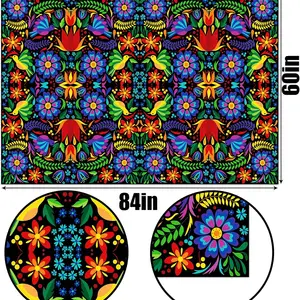 Masa çiçeği meksika'da meksika dia de los muertos gidelim temalı dekor, parti, ölüler günü yemek masası için masa dekorasyonu için kapak resmi havluda en çok satılan 8 meksikalı-8 numara