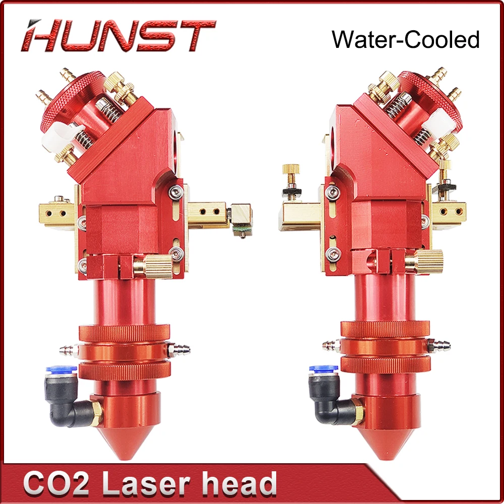 HUNST CO2 Laser Head Set with Water Cooling Interface Mirror Dia. 30mm / Lens Dia. 25mm FL 63.5&101.6mm Integrative Mount Holder