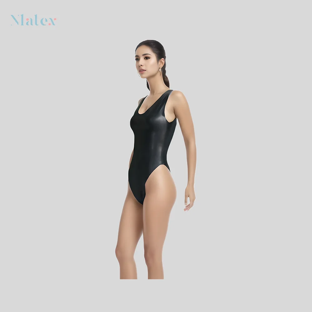 Women\'s Short Latex Swimwear - Natural, Sexy, and Comfortable for Beach or Pool Fun!