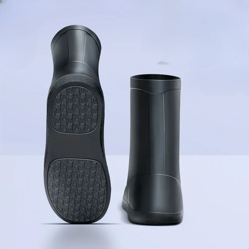 

Man Shoes Rainy Day Silicone Rain Boots for Men Black Non-slip Without Lacing Outdoor Wear-resistant Work High Quality Loafers