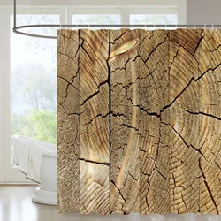 Retro Home Decoration Shower Curtains Set 3D Wood Grain European Wine Cellar Printed Bathroom Curtain Cloth Fabric Bath Courtain