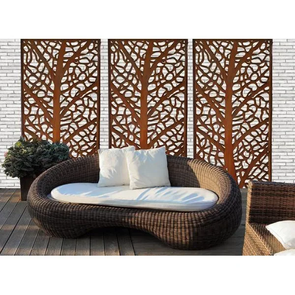 

'Laser cut metal garden fence wall screen divider line made in China,corten steel fence