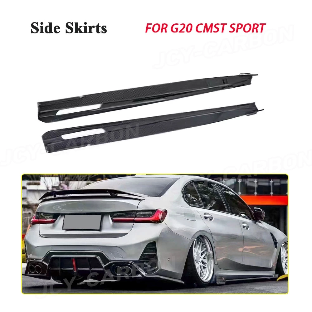 

Real Carbon Fiber Side Skirts For BMW G20 CMST Sport 2023+ Extension Lips Side Protection Extension Car BodyKit Accessories
