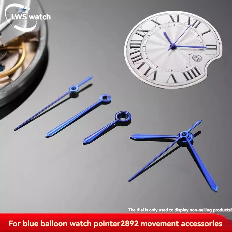 For Cartier Blue Balloon 42mm Watch Pointer Baked Blue Watch Hands 2892 2824 Movement Needle/Minute Hands Watch Repair Parts