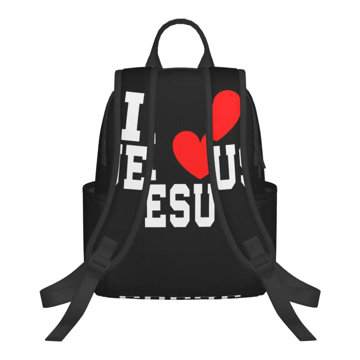 I Love Jesus God Cross Print (9) Student Backpack School Bag Hiking Travel Daypack for Boys Girls Bookbag Shoulder Bags