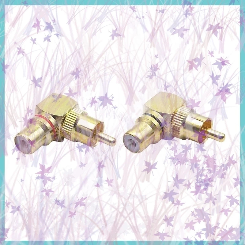 2/4/6 قطعة RCA الزاوية اليمنى ذكر إلى موصل سالب 90 درجة محولات القابس L نوع F tO M موصلات الصوت النحاس مطلية بالذهب C4 #6