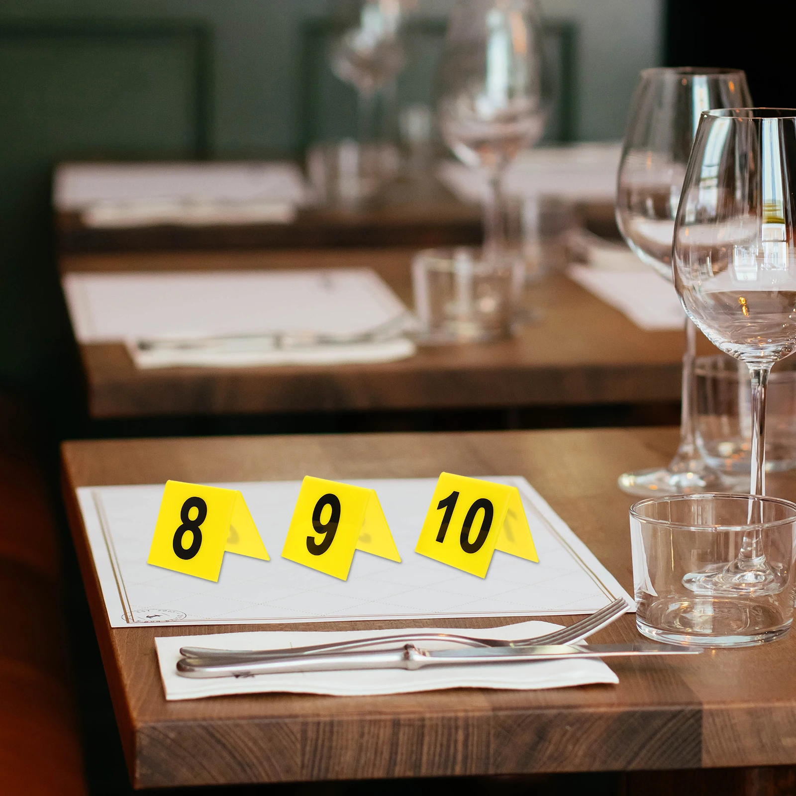 

10pcs Table Numbers Marker Acrylic Restaurant Hotel Reusable Signs Banquet Wedding Party Table Number Signs Scene Markers Floor