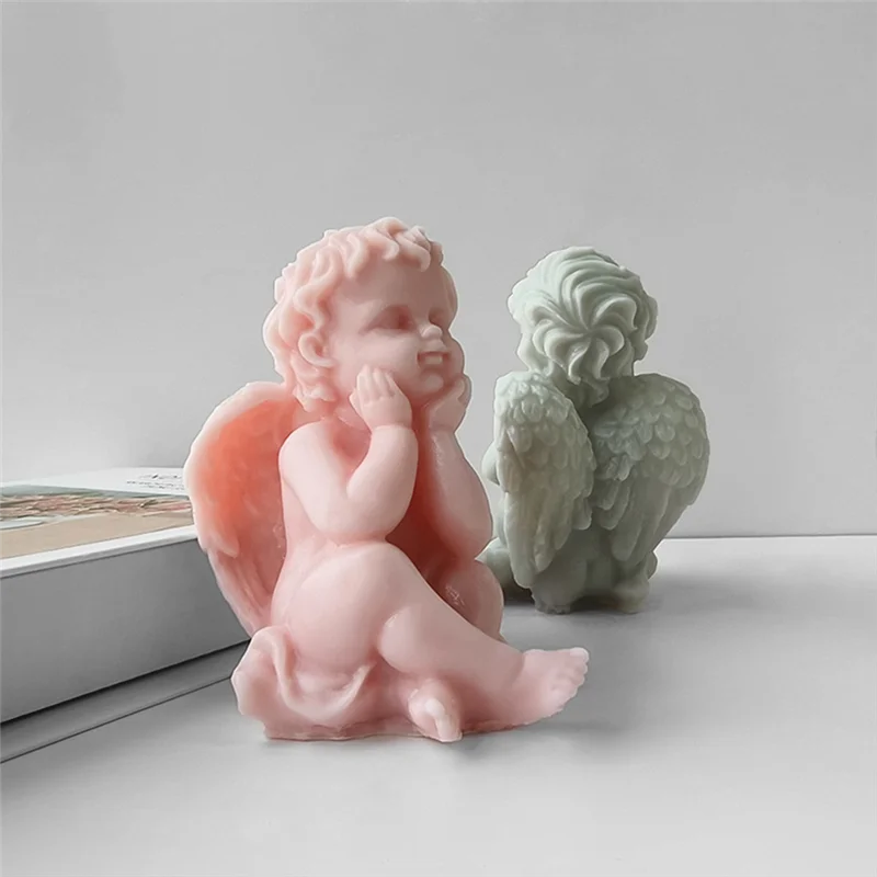 A59E-3D ангел детская силиконовая форма ремесло ароматическая свеча восковая форма DIY изготовление гипсовых свечей, A