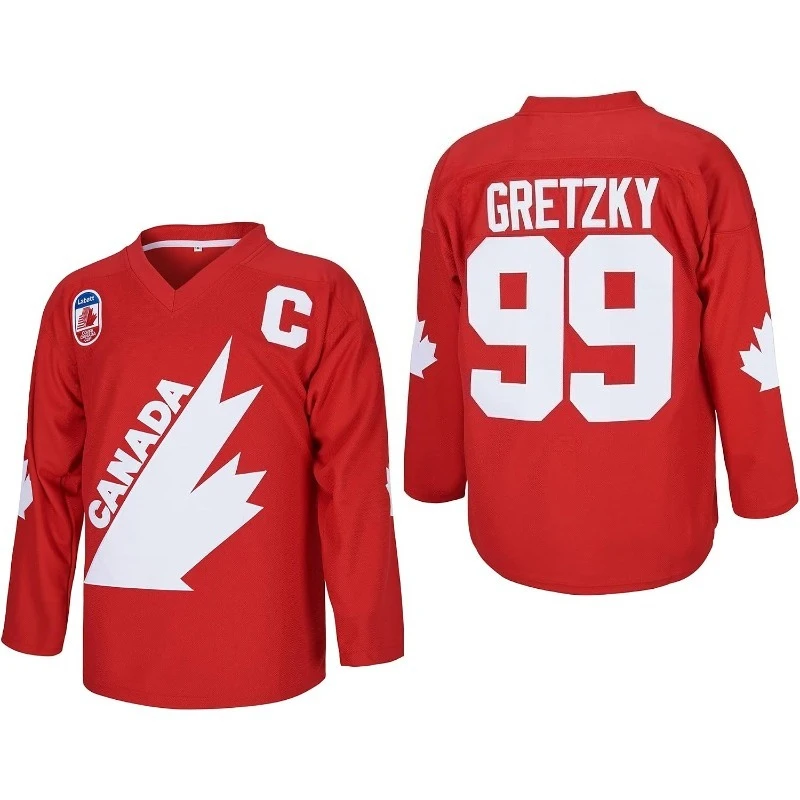 Canada Fan‑Style Ice Hockey Jersey No.99 Maple Leaf Graphic 3D Print Long Sleeve Unisex Retro Athletic Top for Men Youth