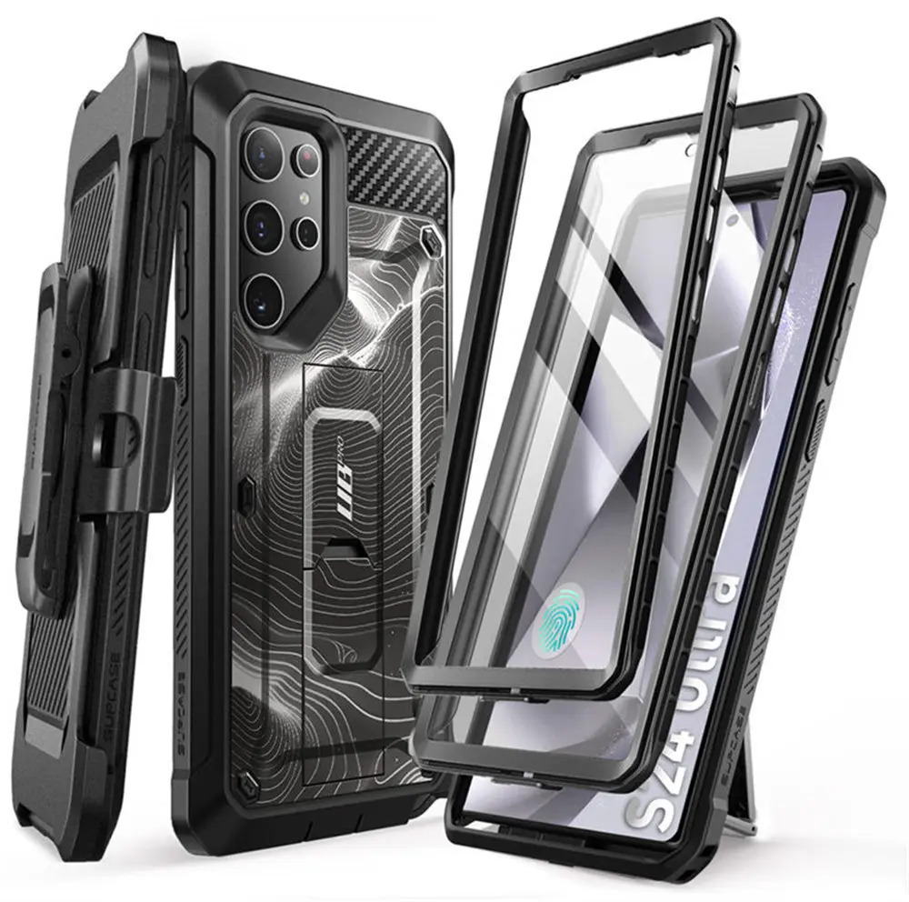 SUPCASE For Samsung Galaxy S24 Ultra Case UB Pro Full-Body Dual Layer Rugged Belt-Clip Phone Case with Built-in Screen Protector