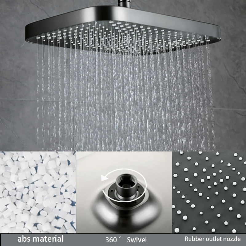 Imagem -04 - Zappo Grey Shower Faucet Conjunto Display Digital Shower Mixer Piano Key Design Banheiro Rainfall Shower Conjunto Misturadores de Água Fria Quente