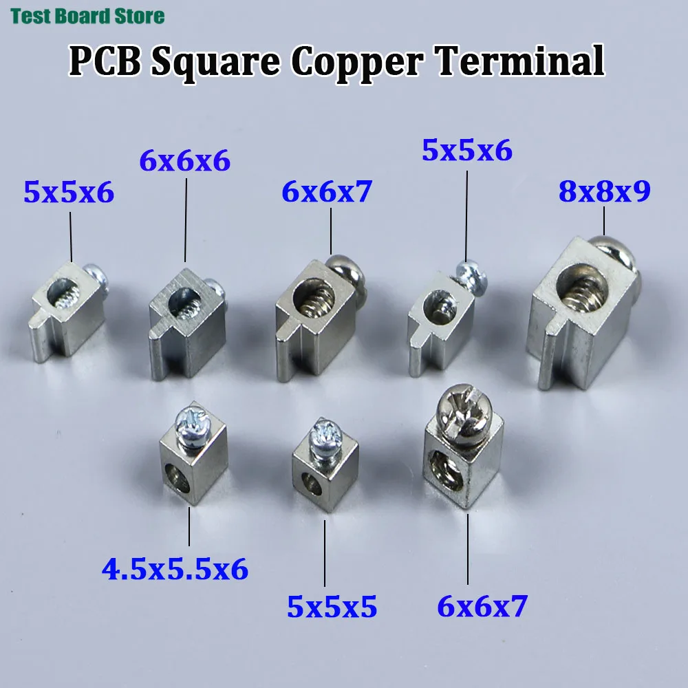 10/50Pcs PCB Screw Terminals Through Hole High Current 30A Copper Square Solder Board Drive Power Wire Terminal Connector