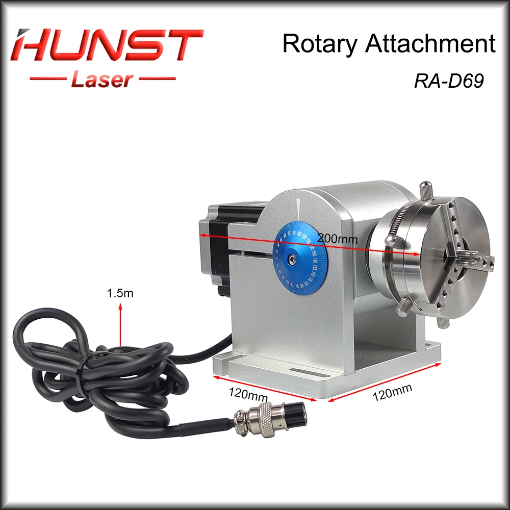 Imagem -02 - Hunst Fiber Laser Marcação Anel Peças Rotativas com Driver Worktable Diâmetro 3-91 mm Laser Engrave D69 Rotary Attachment