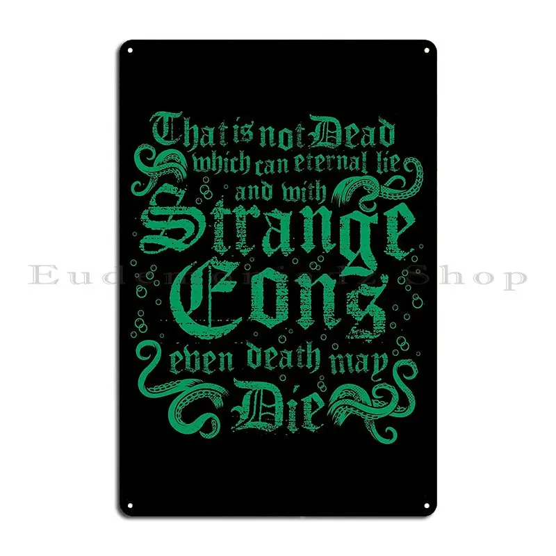 Cthulhu Strange Eons Vintage Distressed Cosmic Horror Lovecraft Quote Metal Plaque Wall Decor Printing Cinema Tin Sign Poster