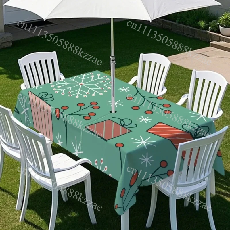 Fruit Umbrella Table Cover Outdoor Rectangular Tablecloth Terrace Courtyard Outdoor Rainproof Waterproof Elasti Band Table Cover