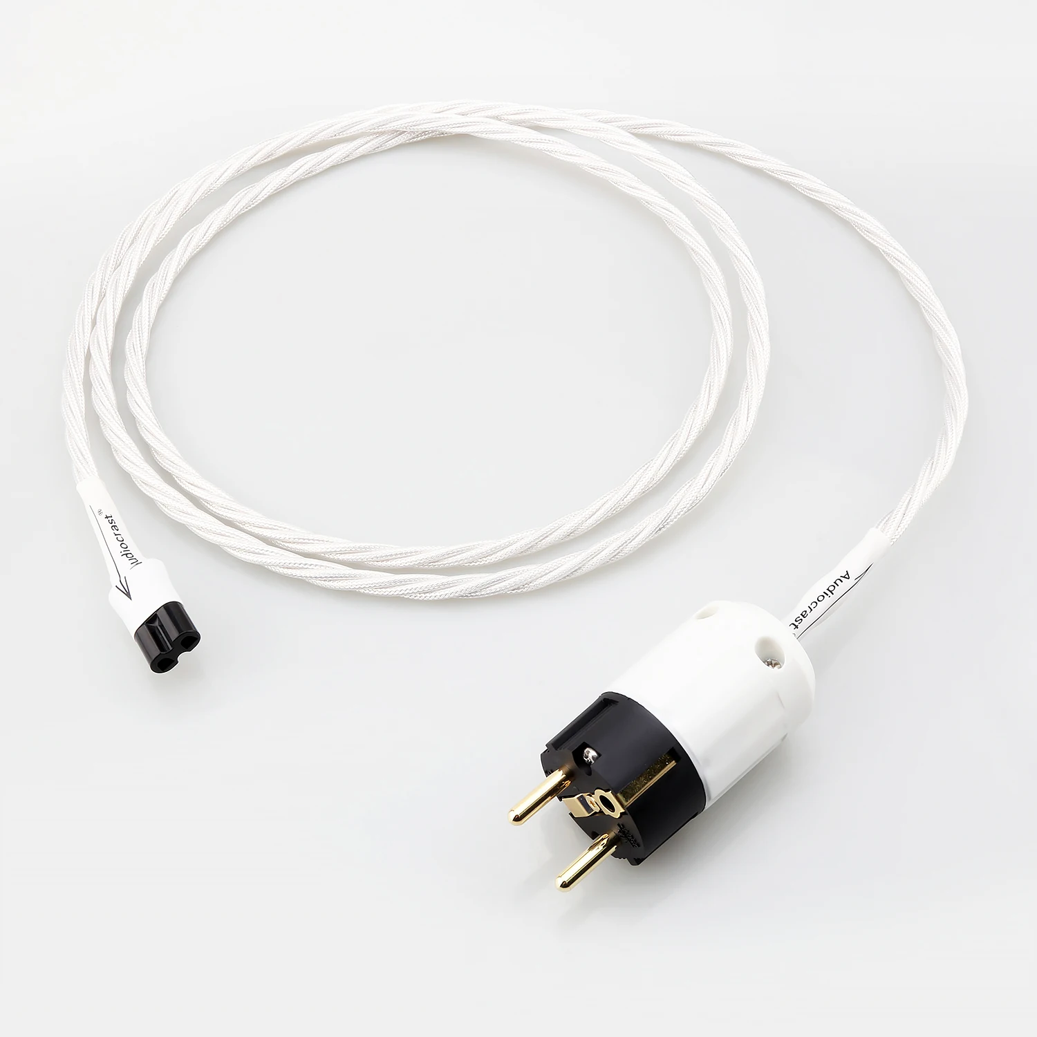 Audiocrast HIFI 7N OCC Audiofilski Kabel Zasilający EU/US z Pozłacanymi Złączami i Złączem w Kształcie Litery 8 — zdjęcie produktu 2
