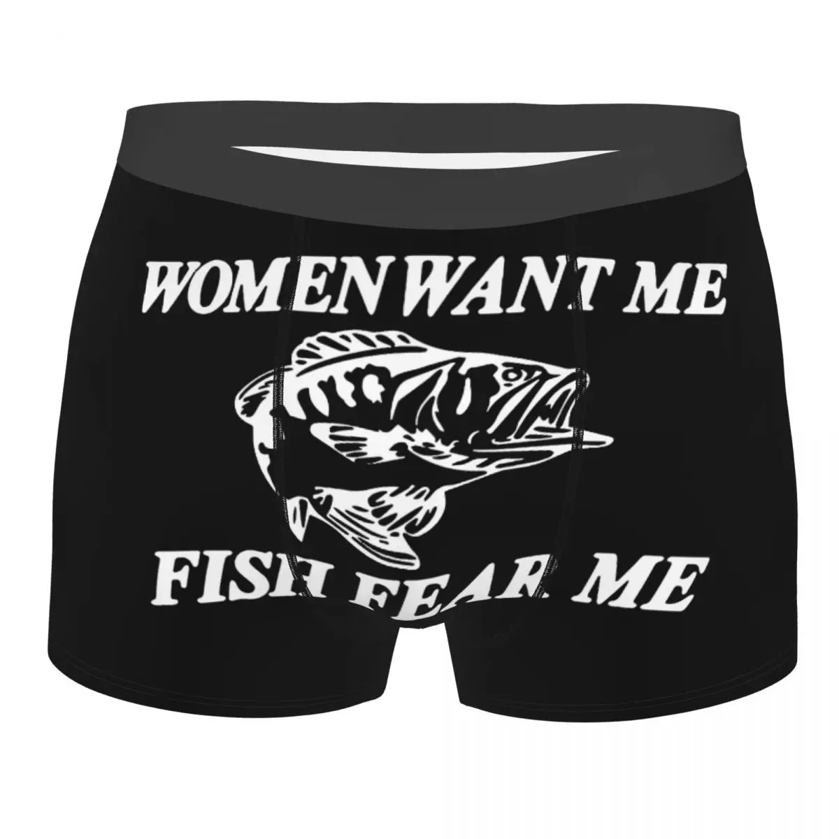 

Women Want Me Fish Fear Me Boxer Shorts For Men 3D Printed Fishing Fisherman Underwear Panties Briefs Breathbale Underpants