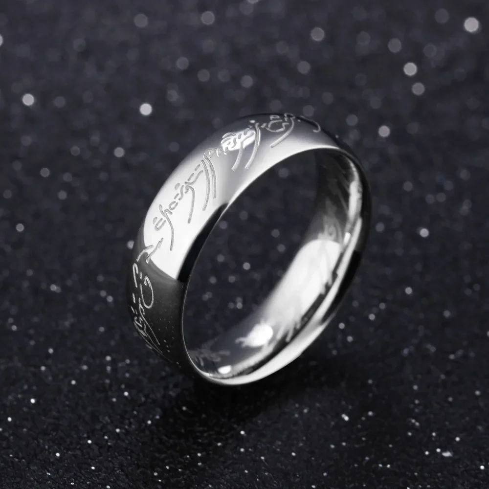 Edelstahl Lasergravur Exquisite Paare Eheringe, Männer und Frauen Mode Film Schmuck Geschenke Großhandel