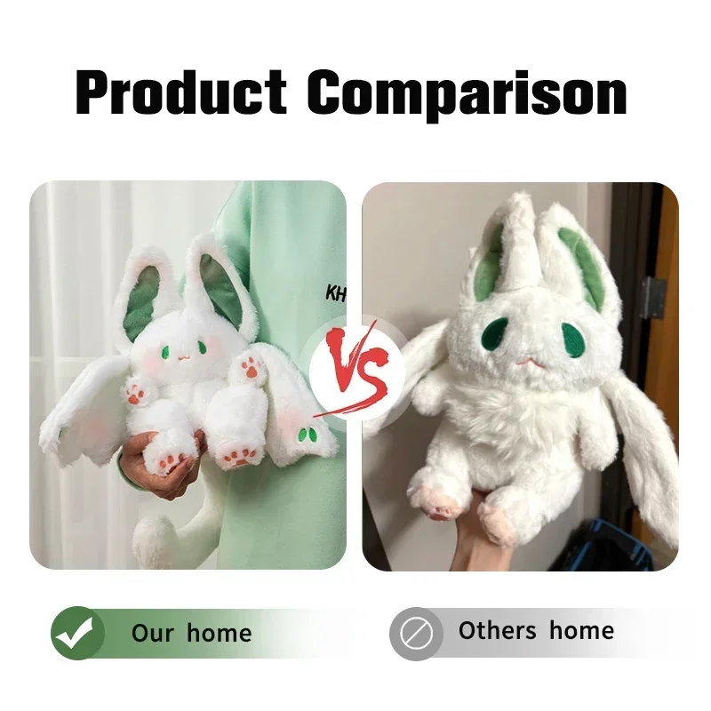 Cute Rabbit Plush Pillow Magical White Spirit Rabbit Toy Kawaii Doll for Bedroom Creative Bat Plushie Pillow Birthday Gift 쿠션