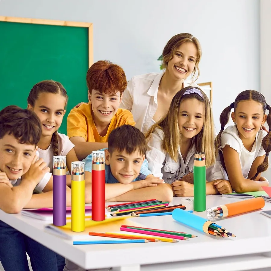 Confezione da 12 matite da 144 pezzi 2 HB sfuse in tubo con temperamatite Colori assortiti Matite preaffilate in legno per studenti Ritorno a Scho