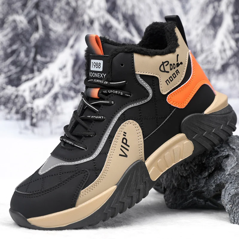 Herren-Winterschuhe, Schneestiefel, warme Winterstiefel, Motorradstiefel, geeignet für Herren zum Tragen im Winter, warme Freizeitschuhe, Herren – Detail 4